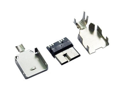 MICRO USB 3.0 B公焊线三件套 半封槽款