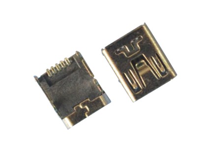 MINI USB 5P母 4脚插板端子SMT